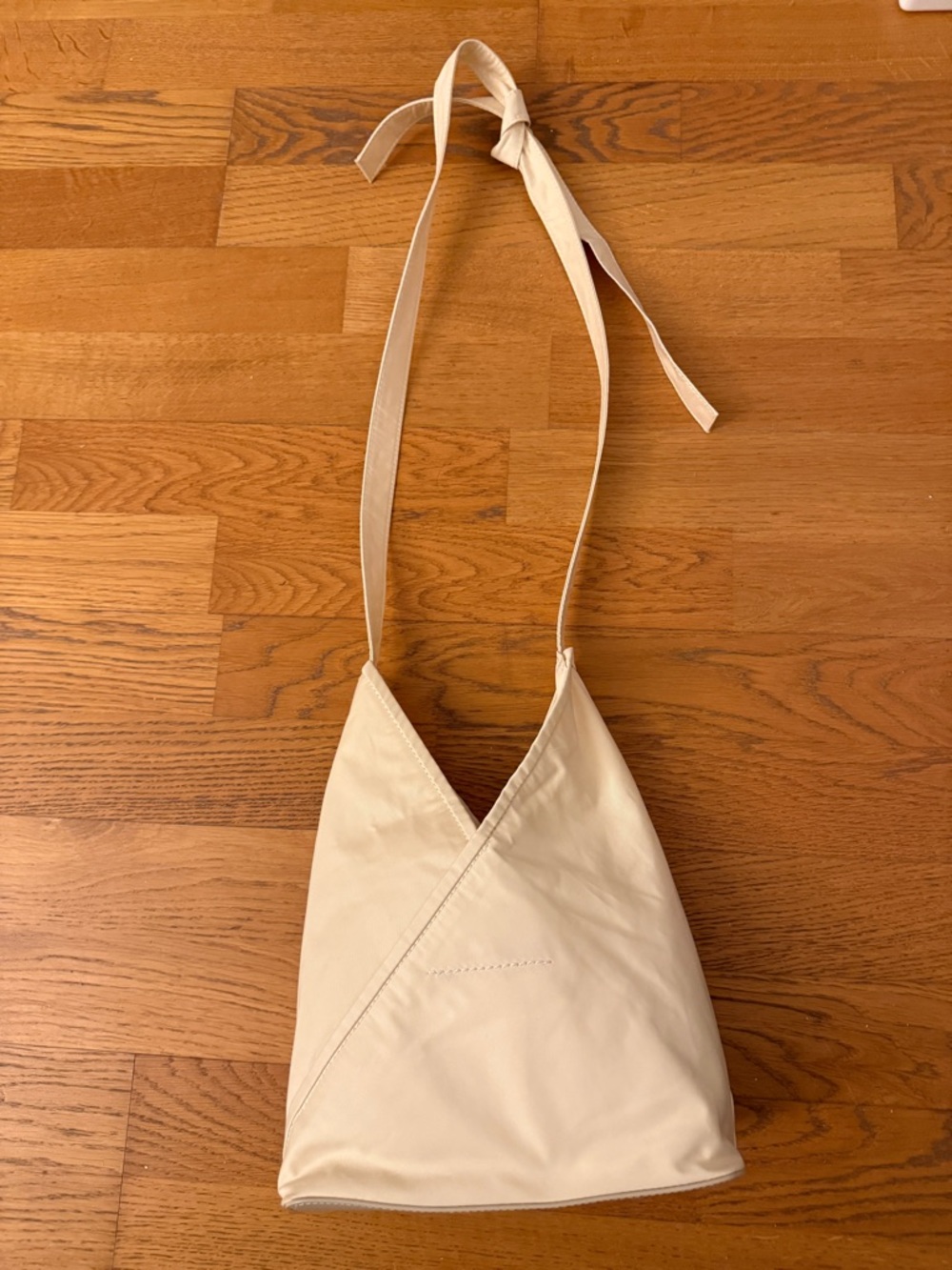 MM6 Maison Margiela Off-White Triangle Crossbody Bag